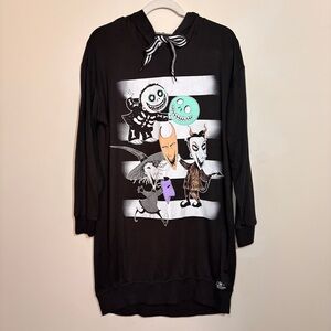 Disney Nightmare Before Christmas Women’s Hooded Sleep Shirt Size Medium